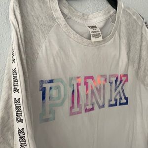 White and Gray 3/4 cotton tee shirt